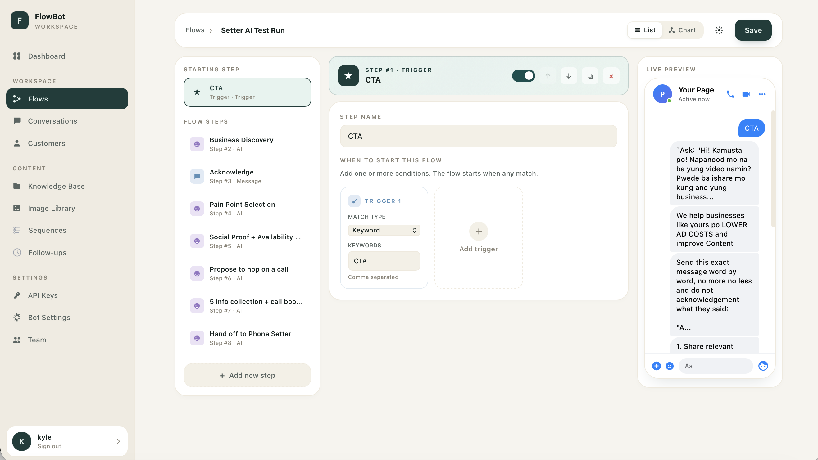 FlowBot — AI chatbot for Filipino SMEs