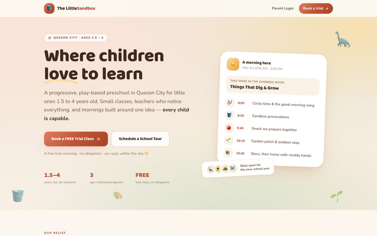 The Little Sandbox — built live with BOSSLABS AI