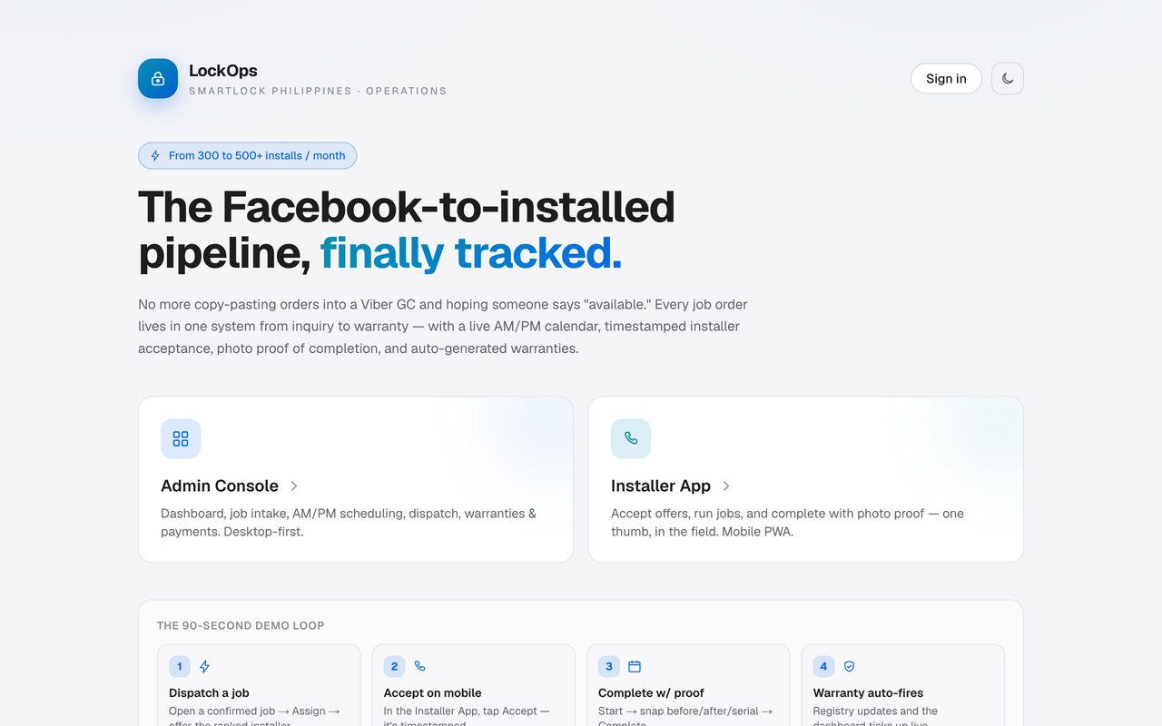 LockOps — built live with BOSSLABS AI