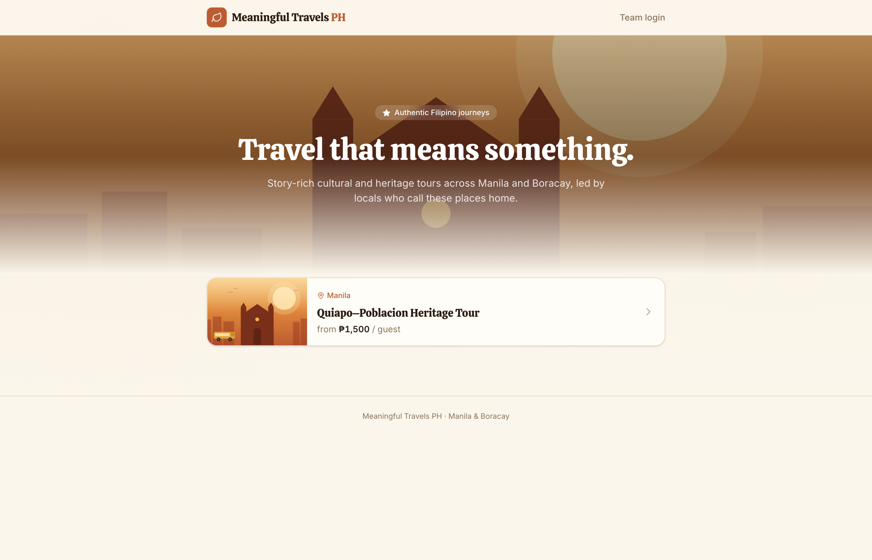 Meaningful Travels — built live with BOSSLABS AI