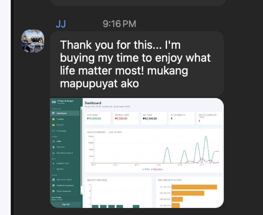 Student proof — real system built with Claude Code